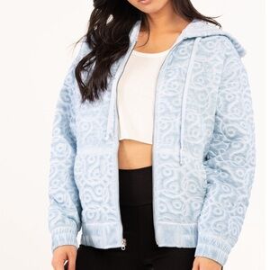 FULL TILT Quilted Yin Yang Womens Oversized Zip-Up Hoodie. Size small NWOT!